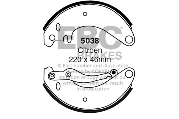 5038 - Zestaw szczęk hamulcowych EBC Brakes
