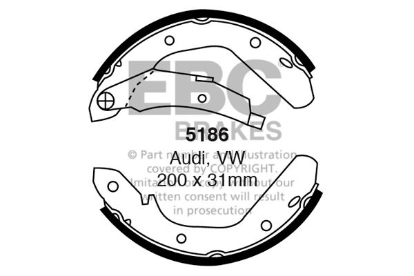 5186 - Zestaw szczęk hamulcowych EBC Brakes