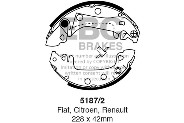5187/2 - Zestaw szczęk hamulcowych EBC Brakes