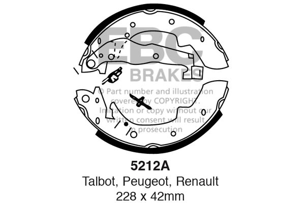 5212A - Zestaw szczęk hamulcowych EBC Brakes