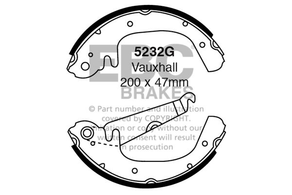 5232G - Zestaw szczęk hamulcowych EBC Brakes