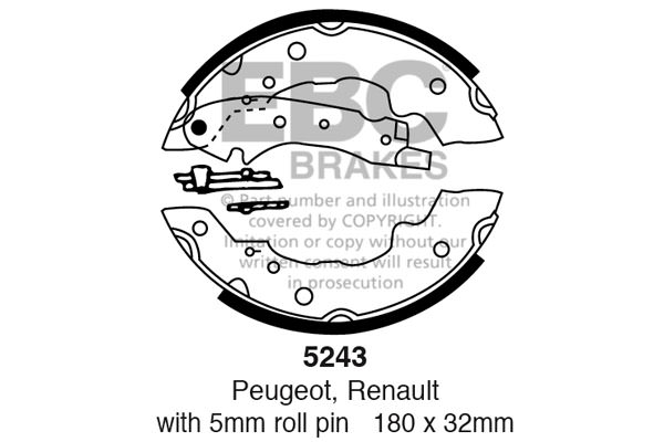 5243 - Zestaw szczęk hamulcowych EBC Brakes