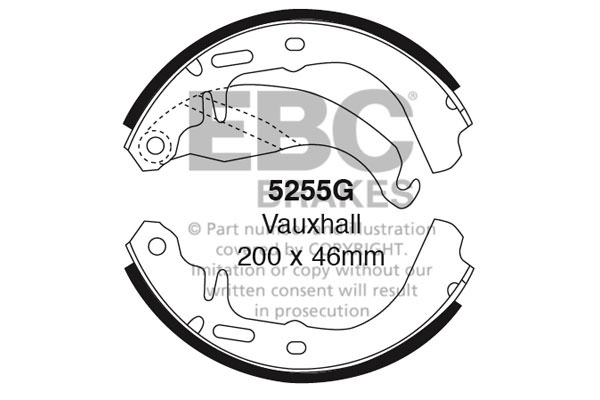 5255G - Zestaw szczęk hamulcowych EBC Brakes