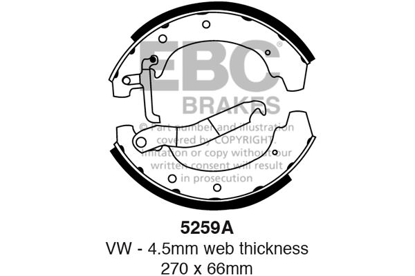 5259A - Zestaw szczęk hamulcowych EBC Brakes