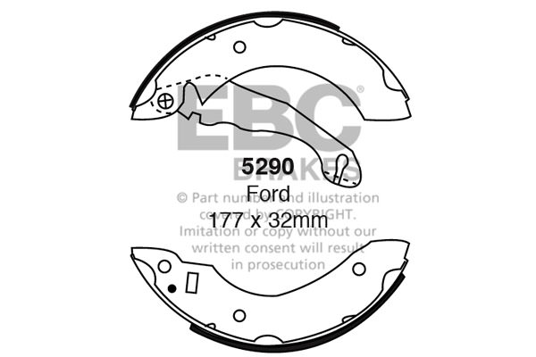 5290 - Zestaw szczęk hamulcowych EBC Brakes