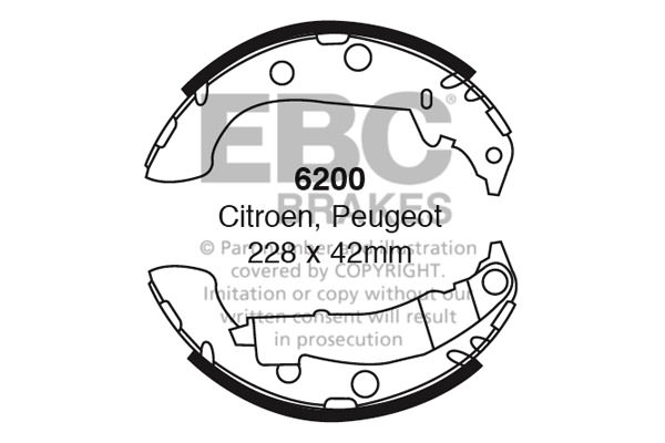 6200 - Zestaw szczęk hamulcowych EBC Brakes