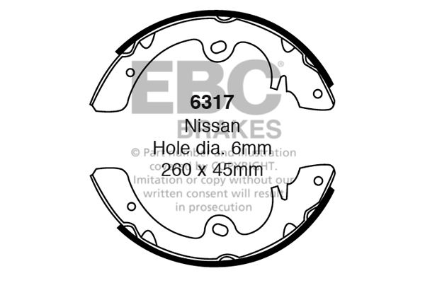 6317 - Zestaw szczęk hamulcowych EBC Brakes
