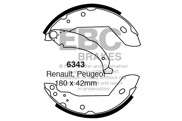 6343 - Zestaw szczęk hamulcowych EBC Brakes
