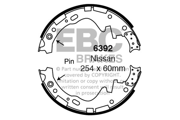 6392 - Zestaw szczęk hamulcowych EBC Brakes