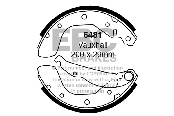 6481 - Zestaw szczęk hamulcowych EBC Brakes
