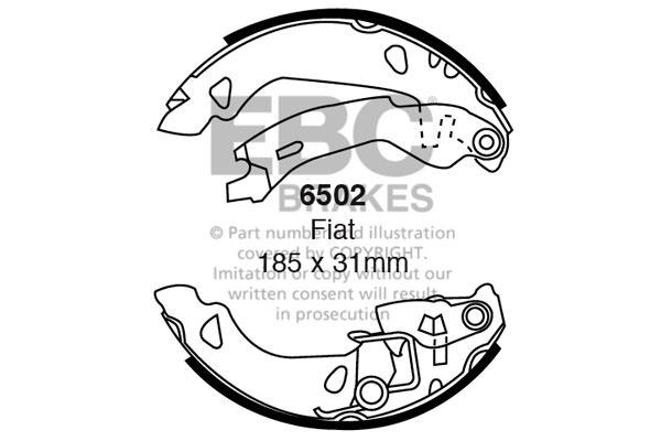 6502 - Zestaw szczęk hamulcowych EBC Brakes