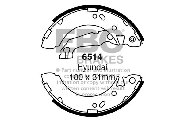 6514 - Zestaw szczęk hamulcowych EBC Brakes