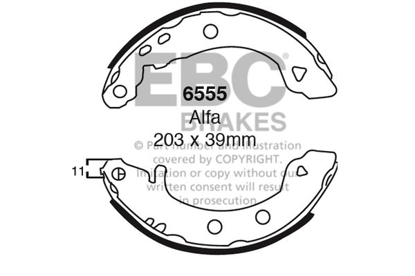 6555 - Zestaw szczęk hamulcowych EBC Brakes