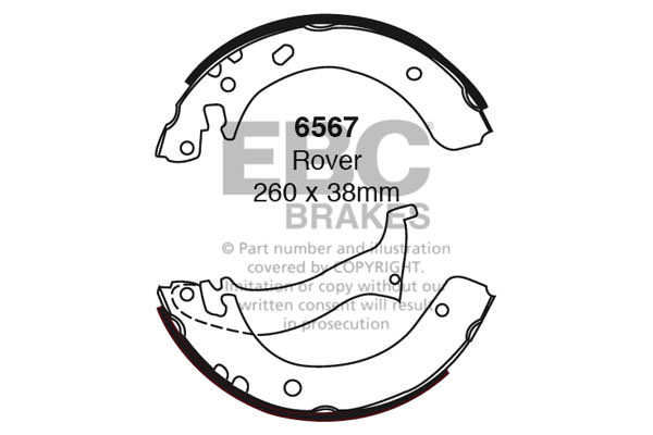 6567 - Zestaw szczęk hamulcowych EBC Brakes
