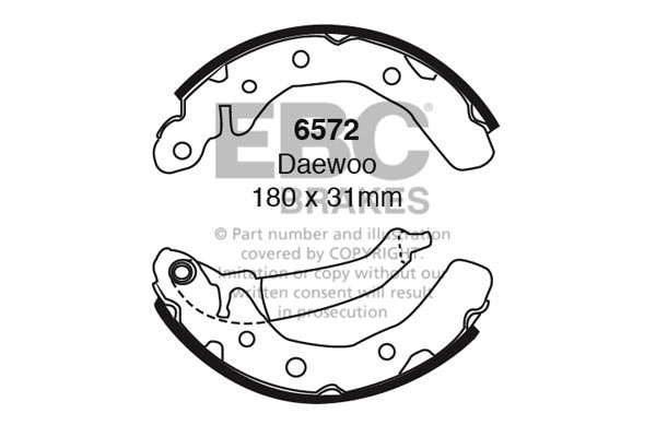 6572 - Zestaw szczęk hamulcowych EBC Brakes