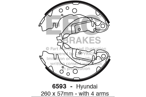 6593 - Zestaw szczęk hamulcowych EBC Brakes