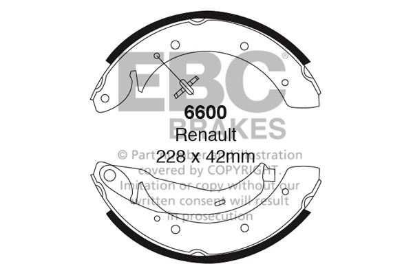 6600 - Zestaw szczęk hamulcowych EBC Brakes