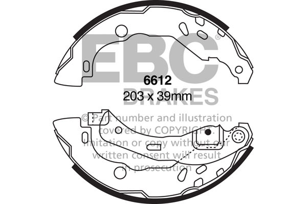6612 - Zestaw szczęk hamulcowych EBC Brakes