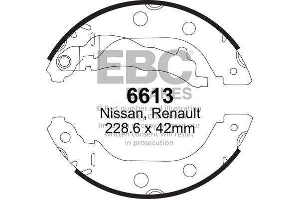 6613 - Zestaw szczęk hamulcowych EBC Brakes