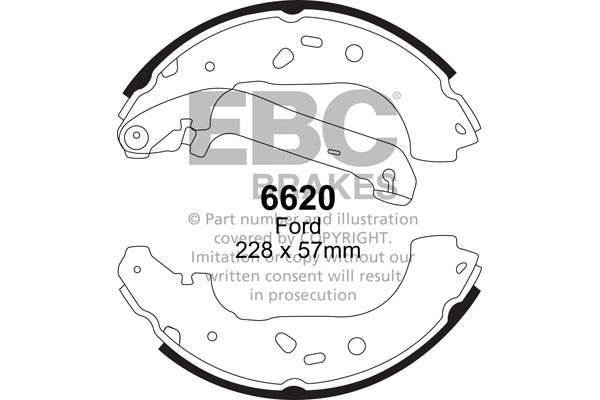 6620 - Zestaw szczęk hamulcowych EBC Brakes