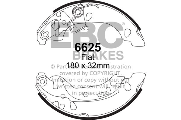 6625 - Zestaw szczęk hamulcowych EBC Brakes