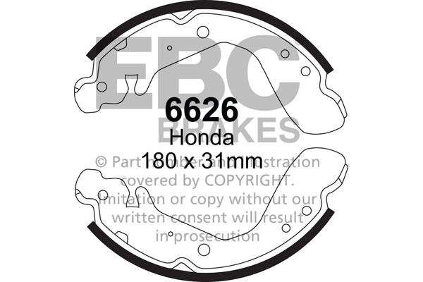 6626 - Zestaw szczęk hamulcowych EBC Brakes