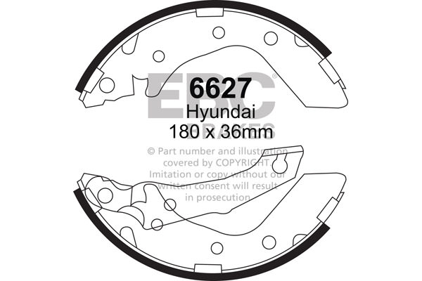 6627 - Zestaw szczęk hamulcowych EBC Brakes