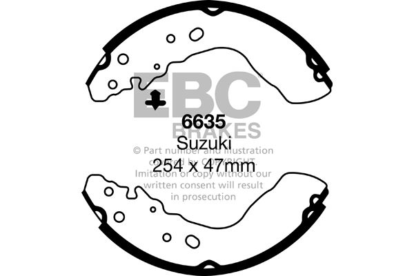 6635 - Zestaw szczęk hamulcowych EBC Brakes