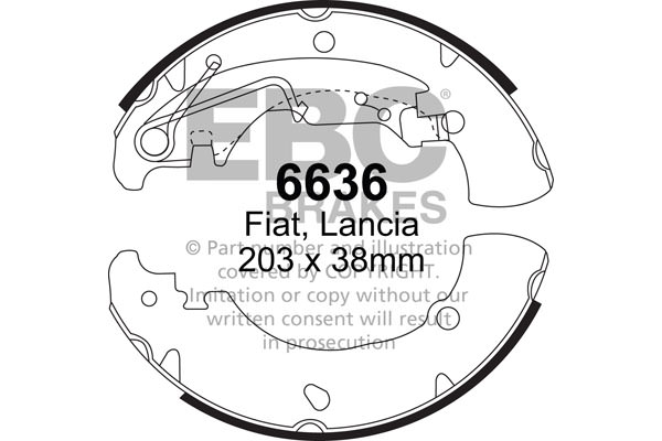6636 - Zestaw szczęk hamulcowych EBC Brakes