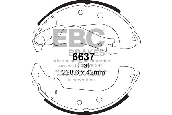 6637 - Zestaw szczęk hamulcowych EBC Brakes
