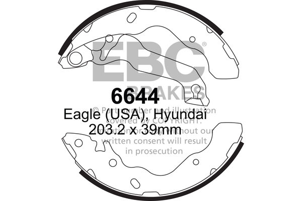 6644 - Zestaw szczęk hamulcowych EBC Brakes