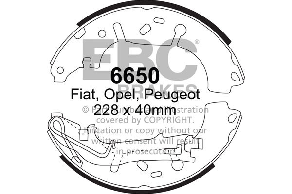 6650 - Zestaw szczęk hamulcowych EBC Brakes
