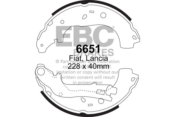 6651 - Zestaw szczęk hamulcowych EBC Brakes