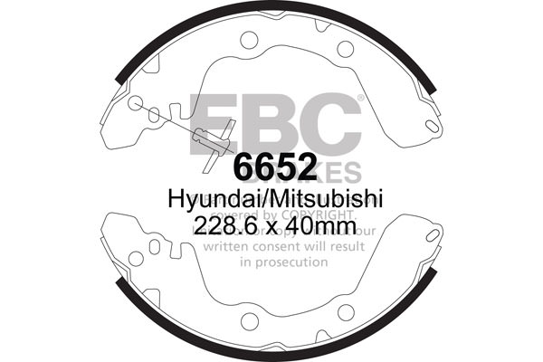 6652 - Zestaw szczęk hamulcowych EBC Brakes