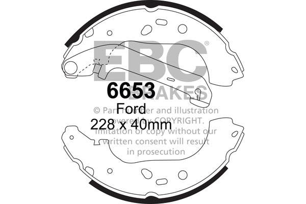 6653 - Zestaw szczęk hamulcowych EBC Brakes