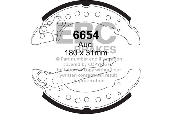 6654 - Zestaw szczęk hamulcowych EBC Brakes