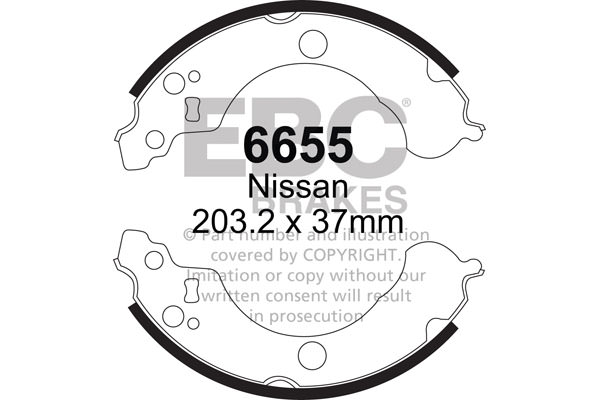 6655 - Zestaw szczęk hamulcowych EBC Brakes