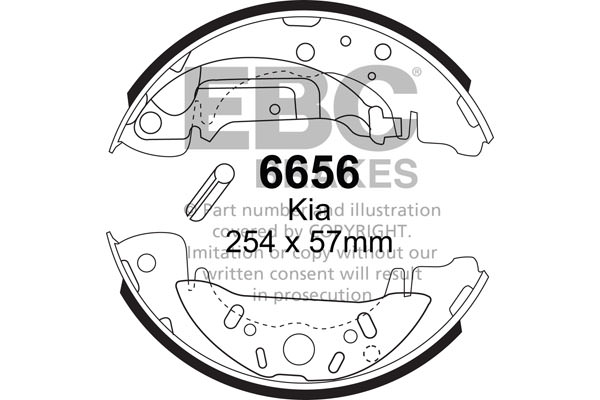 6656 - Zestaw szczęk hamulcowych EBC Brakes
