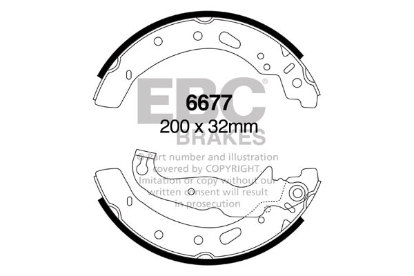 6677 - Zestaw szczęk hamulcowych EBC Brakes