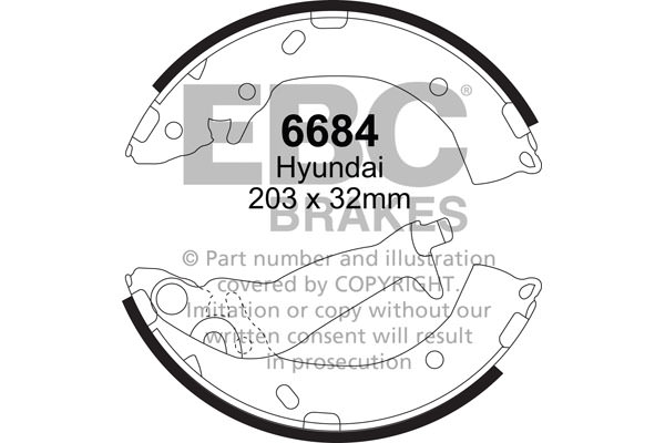 6684 - Zestaw szczęk hamulcowych EBC Brakes