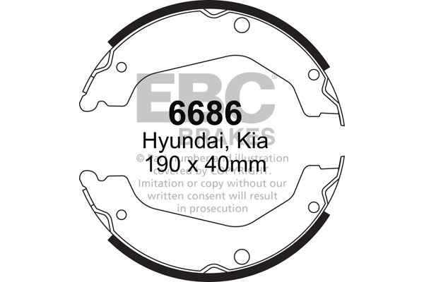 6686 - Zestaw szczęk hamulcowych EBC Brakes