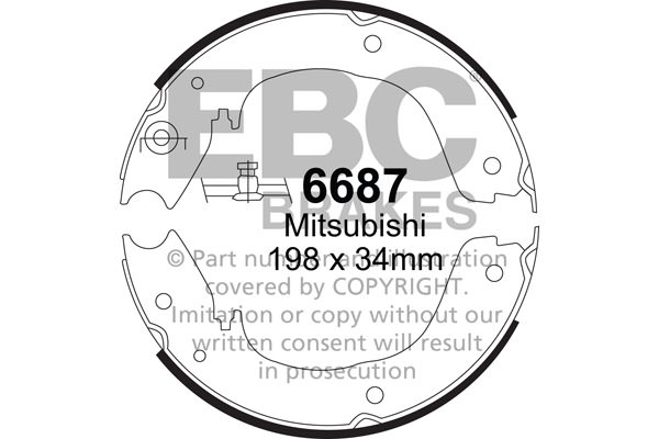 6687 - Zestaw szczęk hamulcowych EBC Brakes