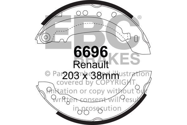 6696 - Zestaw szczęk hamulcowych EBC Brakes