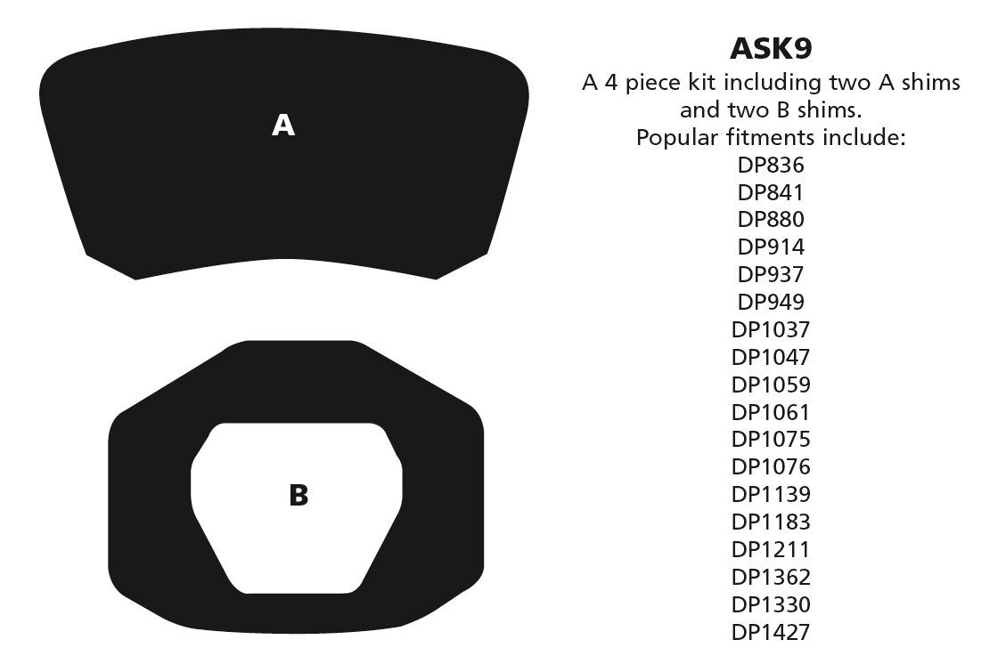 ASK9 - Podkładki antywibracyjne (Komplet) EBC Brakes