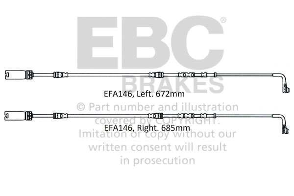 EFA146 - Czujnik zużycia klocków hamulcowych EBC Brakes